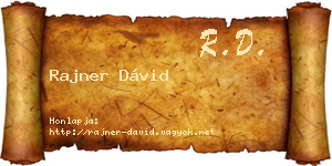Rajner Dávid névjegykártya